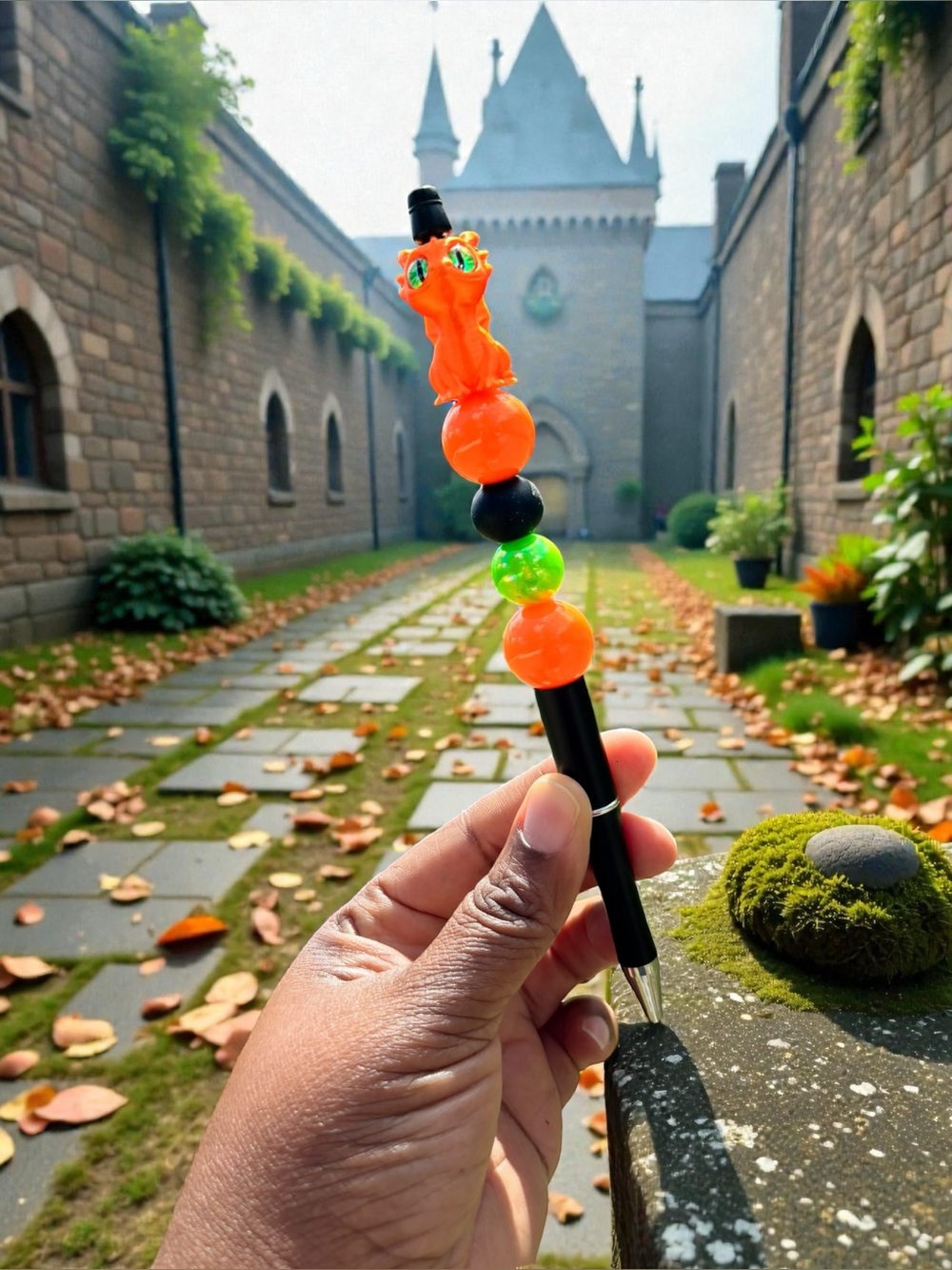 Handcrafted 3D Orange Dragon Pen - Picture 2 of 2